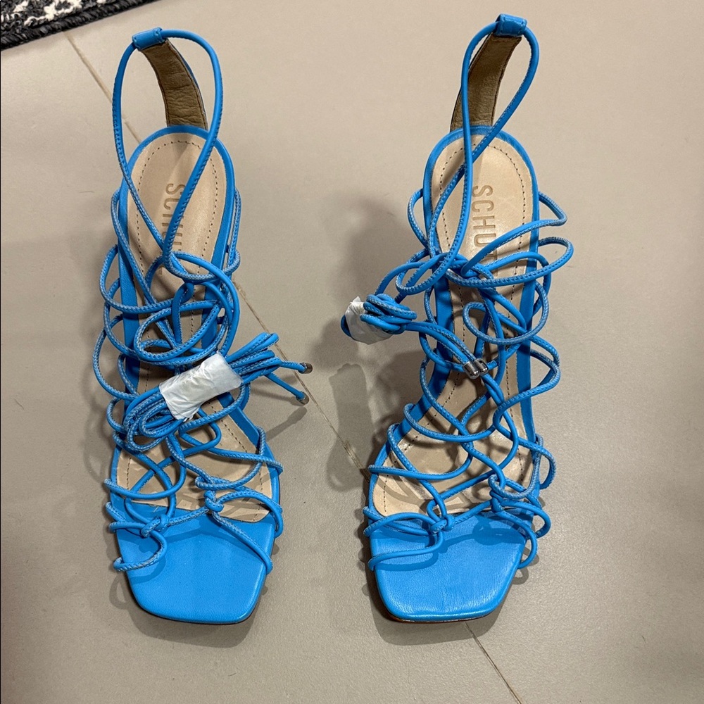 SCHUTZ Vibrant Blue Strappy Sandals